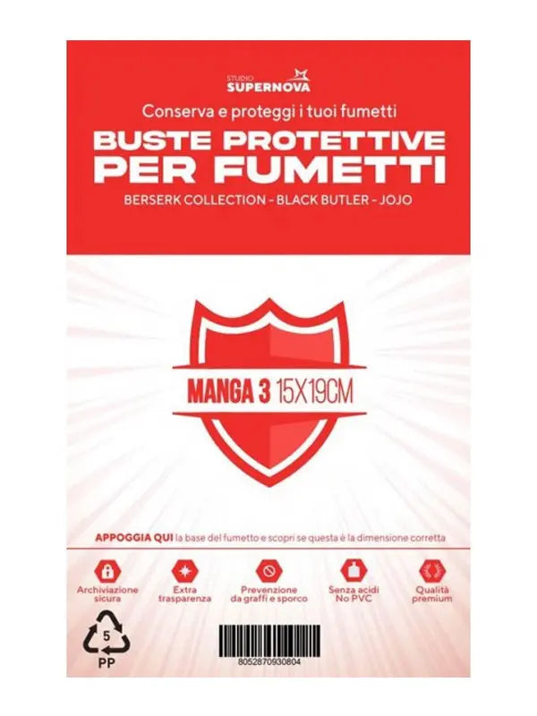 100 Buste Protettive Manga 3 (15,0 X 19,0) - Studio Supernova