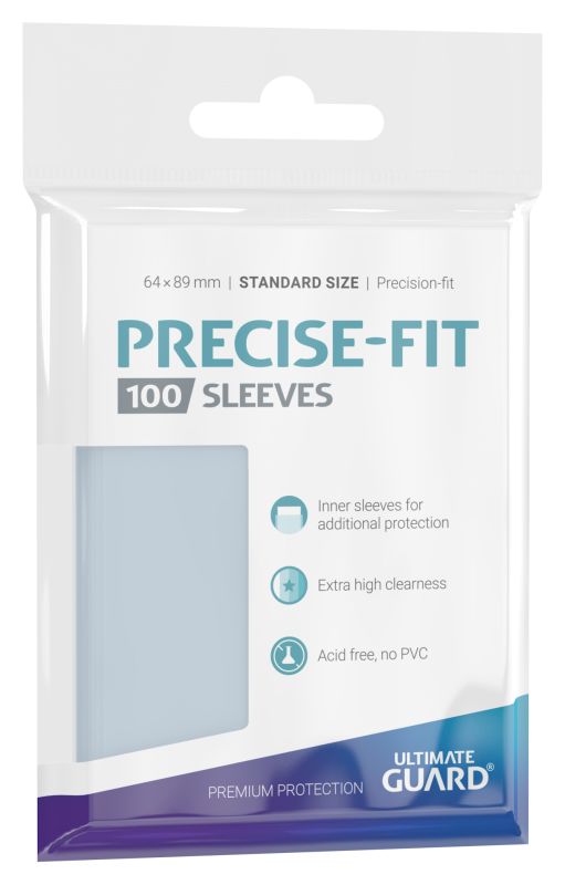 ULTIMATE GUARD - 100 PRECISE-FIT SLEEVES STANDARD SIZE - TRANSPARENT