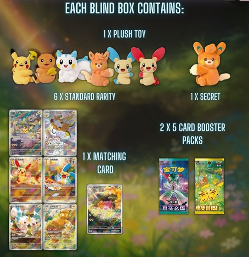 POKEMON - Cheek Nuzzling Plush Gift Set - CHINESE