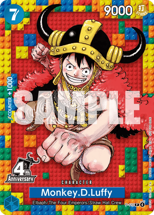 Monkey.D.Luffy (P-110) (V.1) Promos - Singles + leader rainbow SEALED